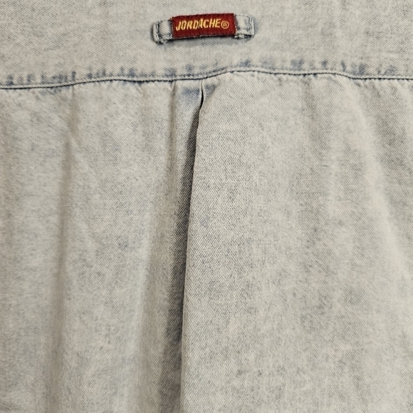Jordash vintage Americana light color denim/jean button up heart button med - Picture 3 of 4